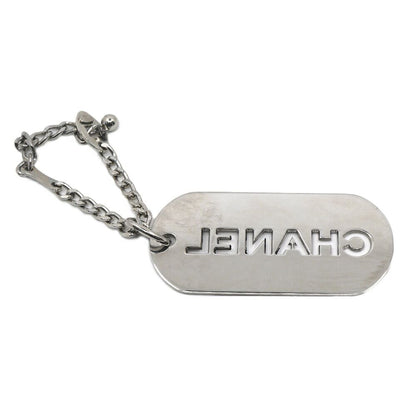 Chanel Charm Logo Plate Key Holder Silver Metal Small — view 2