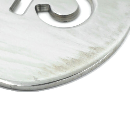 Chanel Charm Logo Plate Key Holder Silver Metal Small — view 4