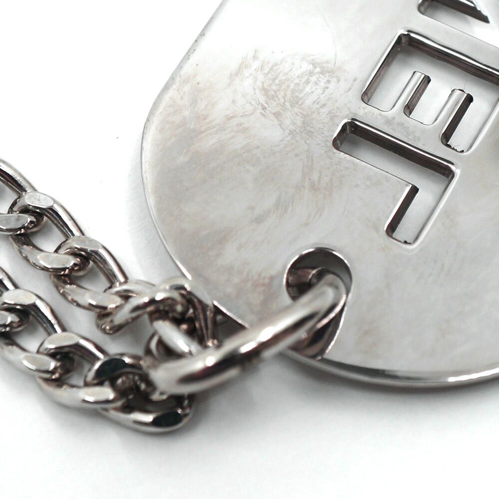 Chanel Charm Logo Plate Key Holder Silver Metal Small — view 3
