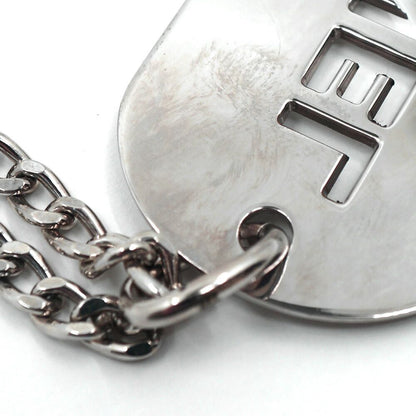 Chanel Charm Logo Plate Key Holder Silver Metal Small — view 3