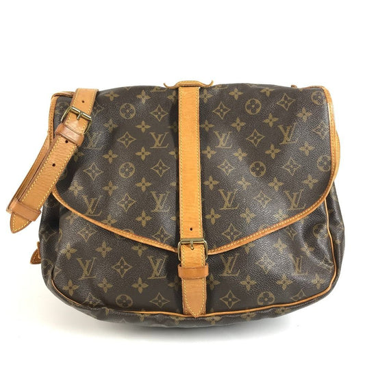 Louis Vuitton Shoulder Bag Saumur 35 Monogram Canvas Brown