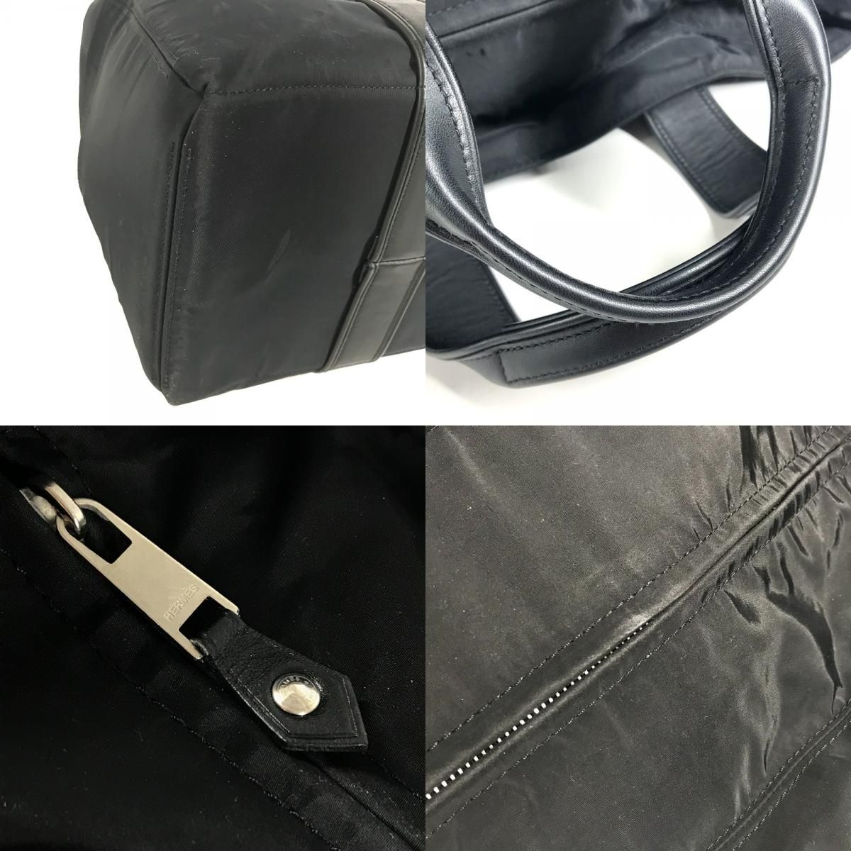 Hermes Handbag Acapulco Leather Nylon Black — view 7
