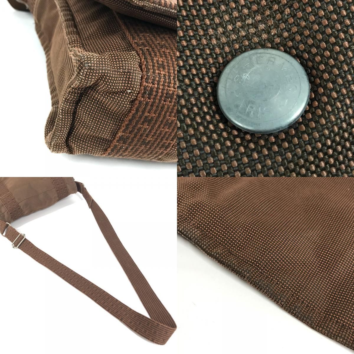 Hermes Shoulder Bag Besace PM Canvas Brown — view 8