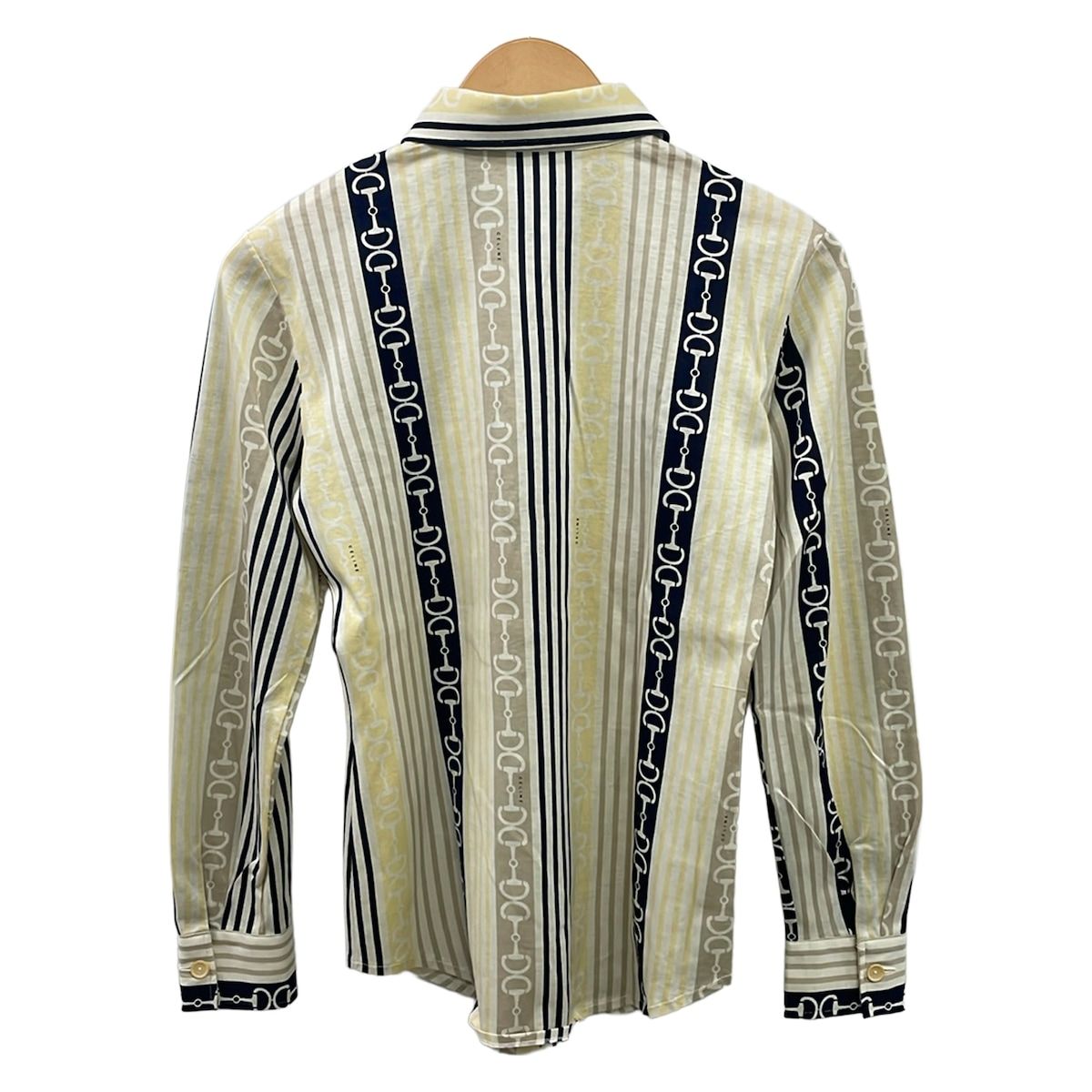 Celine Long Sleeve Shirt Blouse 38 M Ivory Black Multi — view 2