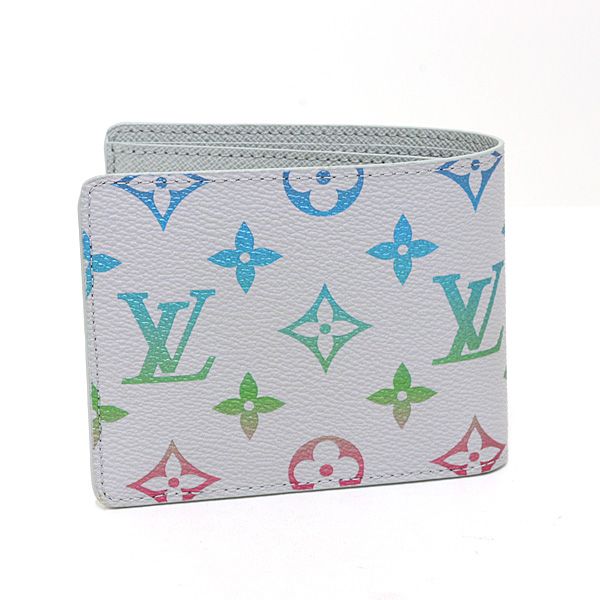 Louis Vuitton Portefeuille Calf Monogram Iridescent Gray Bifold Wallet Coin — view 3