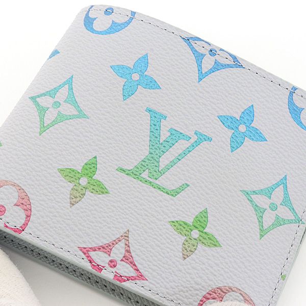Louis Vuitton Portefeuille Calf Monogram Iridescent Gray Bifold Wallet Coin — view 5