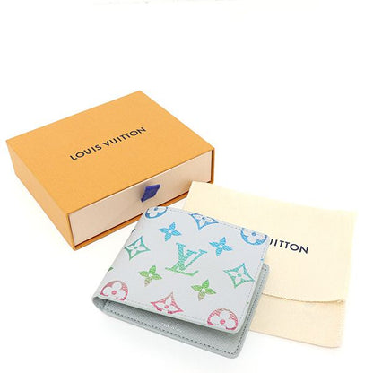 Louis Vuitton Portefeuille Calf Monogram Iridescent Gray Bifold Wallet Coin — view 6
