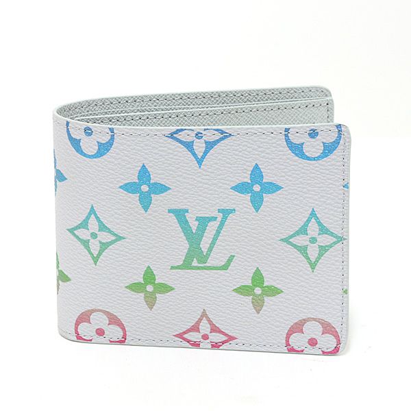 Louis Vuitton Portefeuille Calf Monogram Iridescent Gray Bifold Wallet Coin