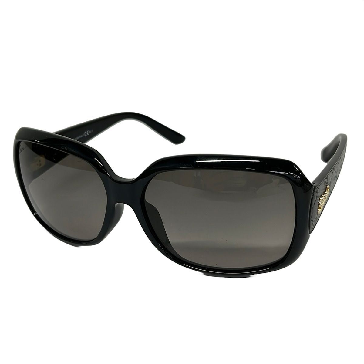 Gucci Sunglasses Micro Guccissima S Gray Black Leather Eyewear