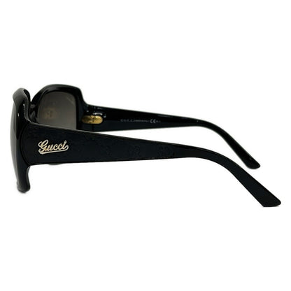 Gucci Sunglasses Micro Guccissima S Gray Black Leather Eyewear — view 2