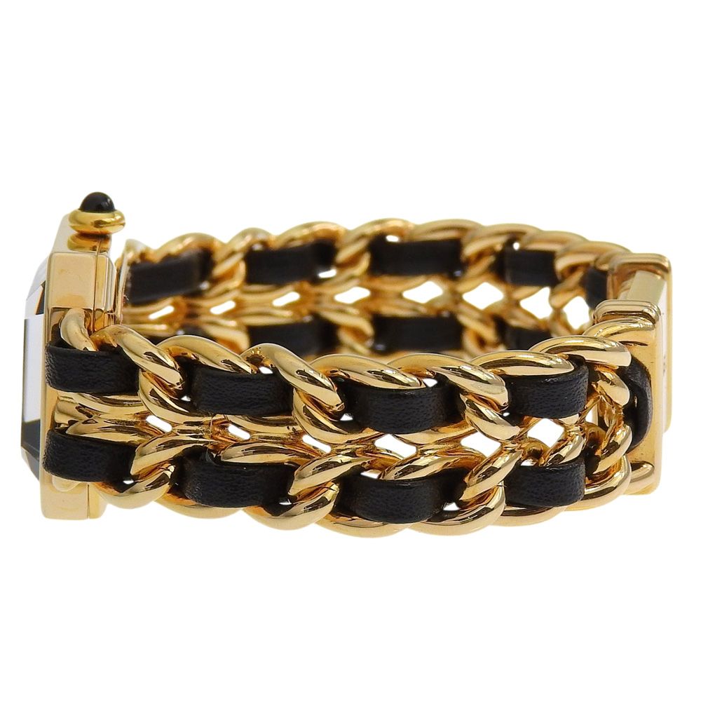 Chanel Premier S Gold Plated Leather Kuo Analog Display Black Dial Watch — view 4