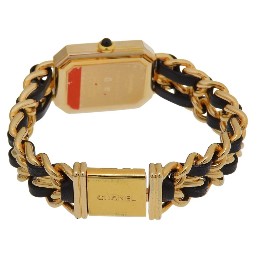 Chanel Premier S Gold Plated Leather Kuo Analog Display Black Dial Watch — view 5