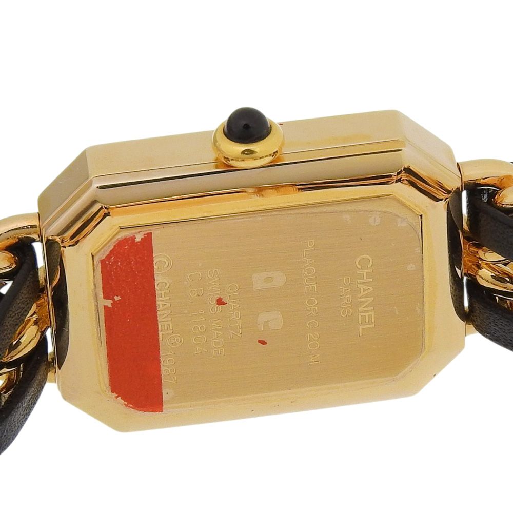 Chanel Premier S Gold Plated Leather Kuo Analog Display Black Dial Watch — view 6