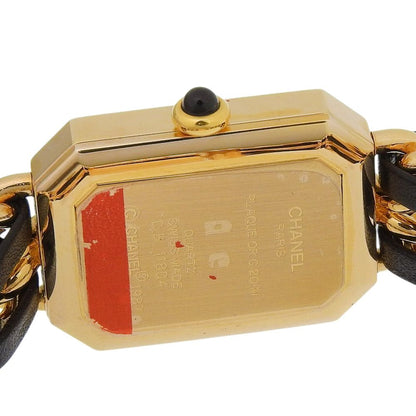 Chanel Premier S Gold Plated Leather Kuo Analog Display Black Dial Watch — view 6