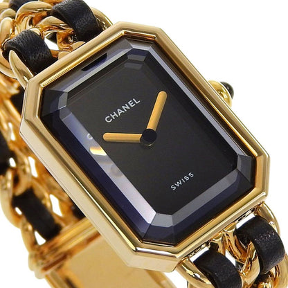 Chanel Premier S Gold Plated Leather Kuo Analog Display Black Dial Watch — view 3