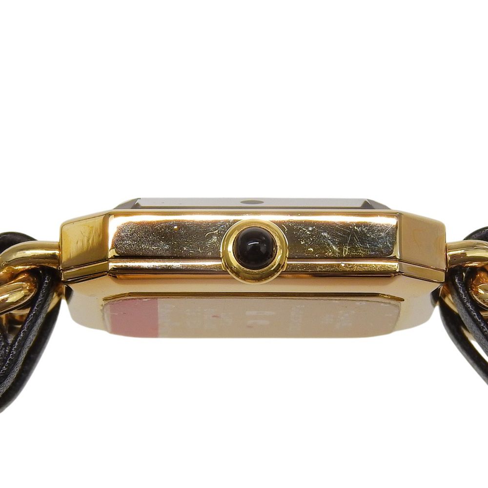 Chanel Premier S Gold Plated Leather Kuo Analog Display Black Dial Watch — view 7