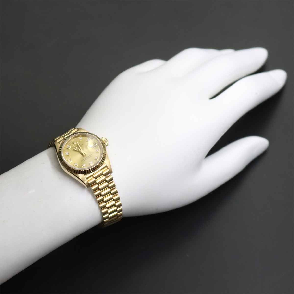 Rolex Datejust No Watch Diamond Champagne Gold 18k Yellow Automatic Winding — view 3