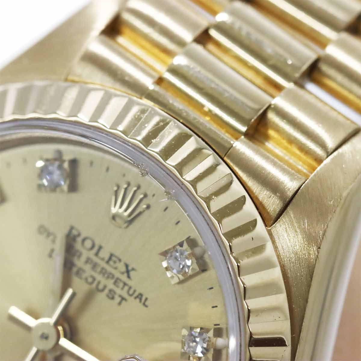 Rolex Datejust No Watch Diamond Champagne Gold 18k Yellow Automatic Winding — view 7