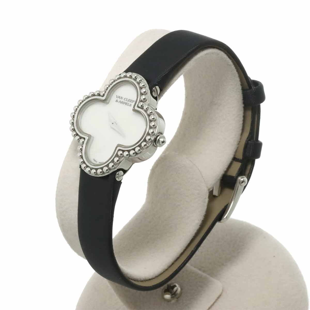 Van Cleef & Arpels Vintage Alhambra 18k White Gold Quartz Watch — view 2