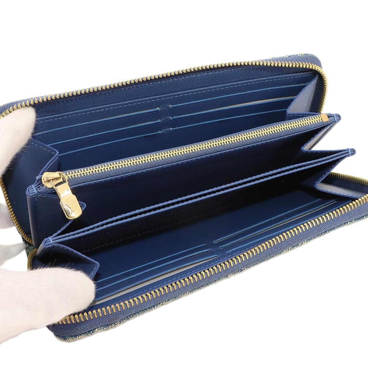 Louis Vuitton LV Takashi Murakami Zippy Wallet Zip Around Monogram Cherry Denim — view 6
