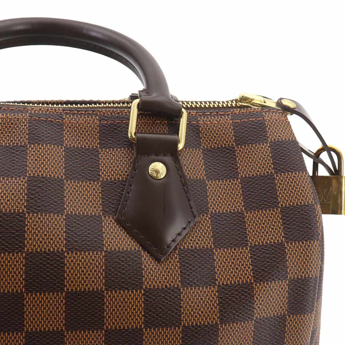 Louis Vuitton Damier Speedy 25 Hand Bag Ebene Brown Gold — view 9
