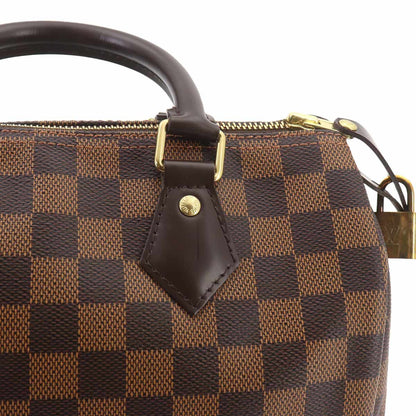 Louis Vuitton Damier Speedy 25 Hand Bag Ebene Brown Gold — view 9