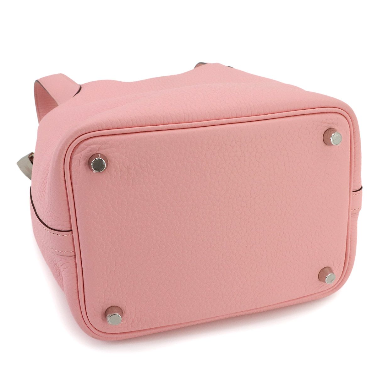 Hermes Picotin Lock PM Hand Bag Taurillon Clemence Rose Sakura — view 5