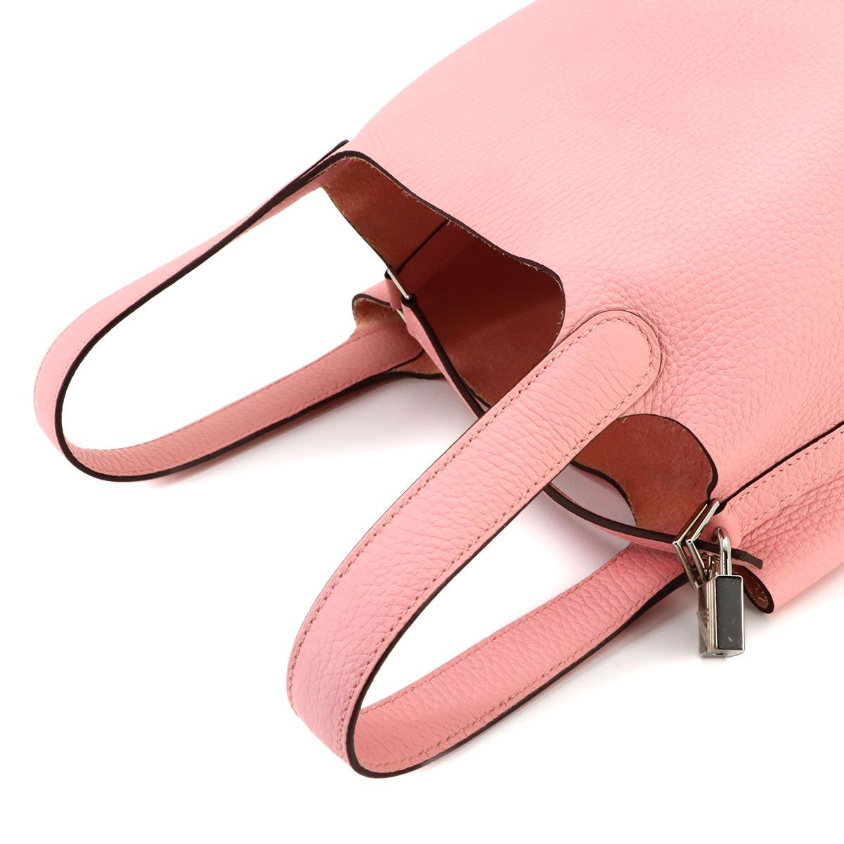 Hermes Picotin Lock PM Hand Bag Taurillon Clemence Rose Sakura — view 6