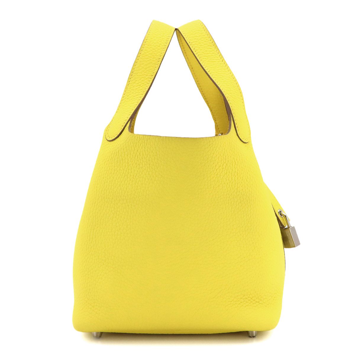 Hermes Picotin Lock 18 PM Hand Bag Taurillon Clemence Lime Silver PM — view 3