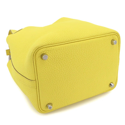 Hermes Picotin Lock 18 PM Hand Bag Taurillon Clemence Lime Silver PM — view 5