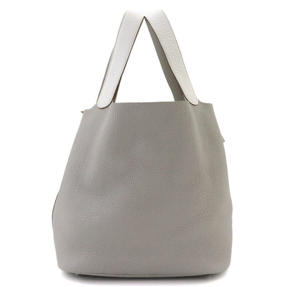 Hermes Picotin Lock Kazak 26 GM Hand Bag Taurillon Clemence Blanc Pearl Gray — view 2