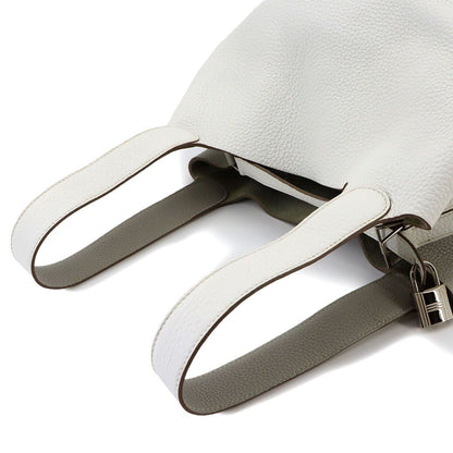 Hermes Picotin Lock Kazak 26 GM Hand Bag Taurillon Clemence Blanc Pearl Gray — view 5