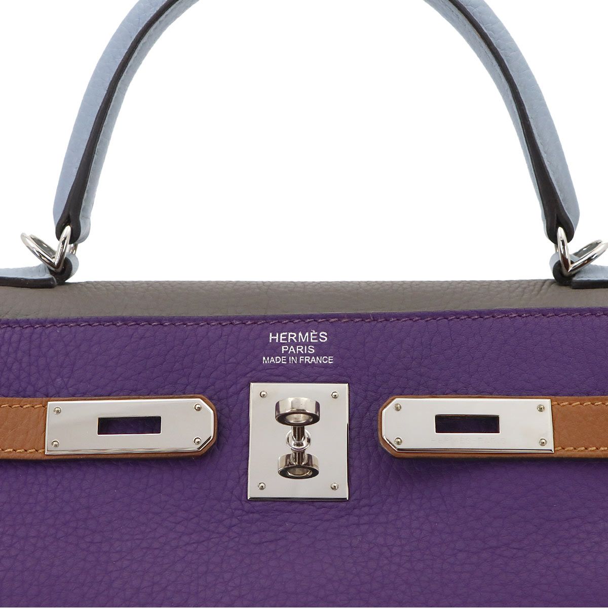 Hermes Kelly 35 Harlequin Taurillon Clemence Ultra Violet Blue Run 2-Way Hand — view 6