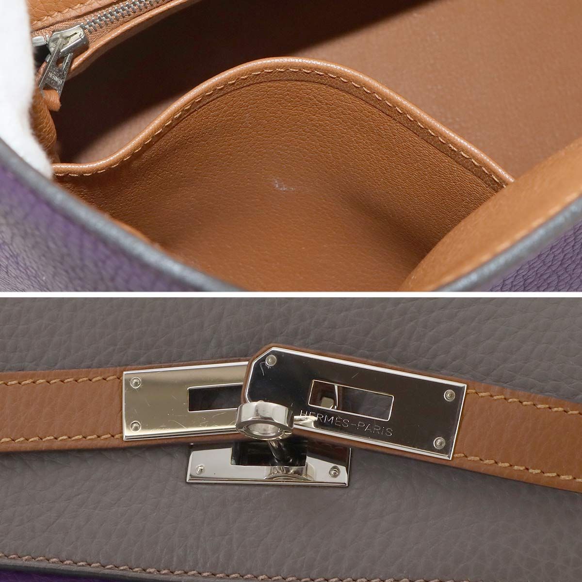 Hermes Kelly 35 Harlequin Taurillon Clemence Ultra Violet Blue Run 2-Way Hand — view 9