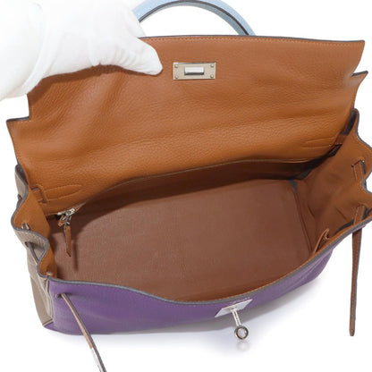Hermes Kelly 35 Harlequin Taurillon Clemence Ultra Violet Blue Run 2-Way Hand — view 7