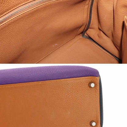 Hermes Kelly 35 Harlequin Taurillon Clemence Ultra Violet Blue Run 2-Way Hand — view 8