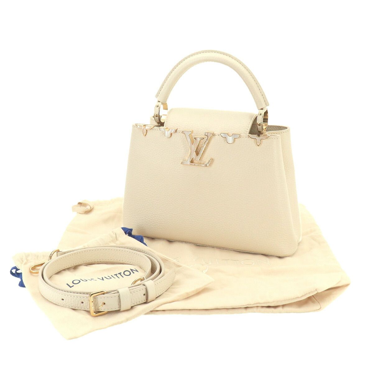 Louis Vuitton Capucines BB 2-Way Bag Taurillon Leather Cream Cles — view 2