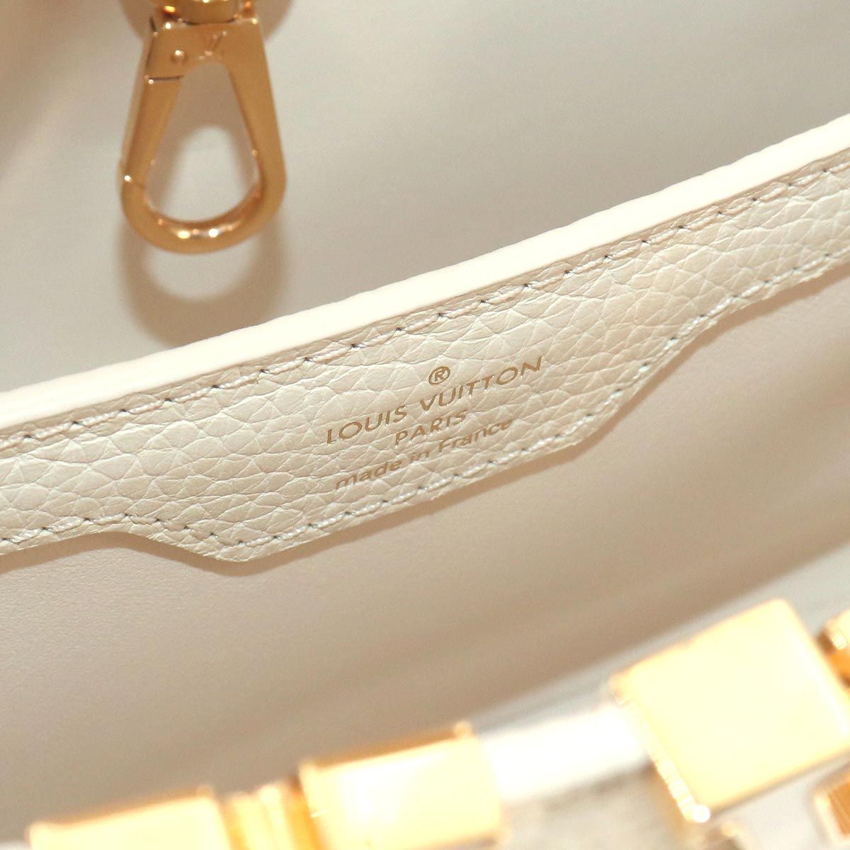 Louis Vuitton Capucines BB 2-Way Bag Taurillon Leather Cream Cles — view 9