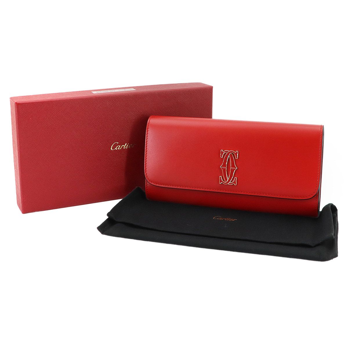 Cartier C de Cartier Bifold Wallet Leather Red Gold — view 2