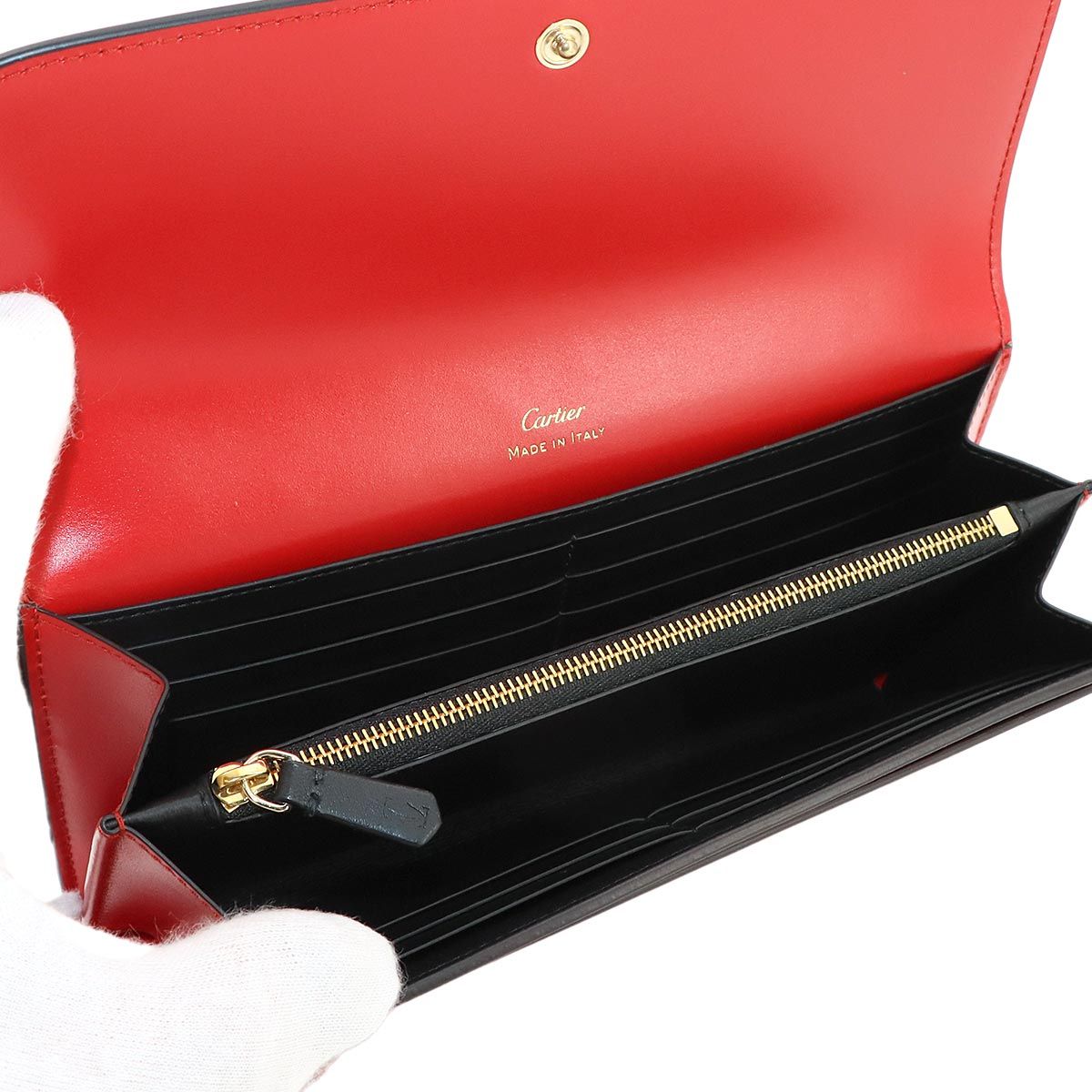 Cartier C de Cartier Bifold Wallet Leather Red Gold — view 7
