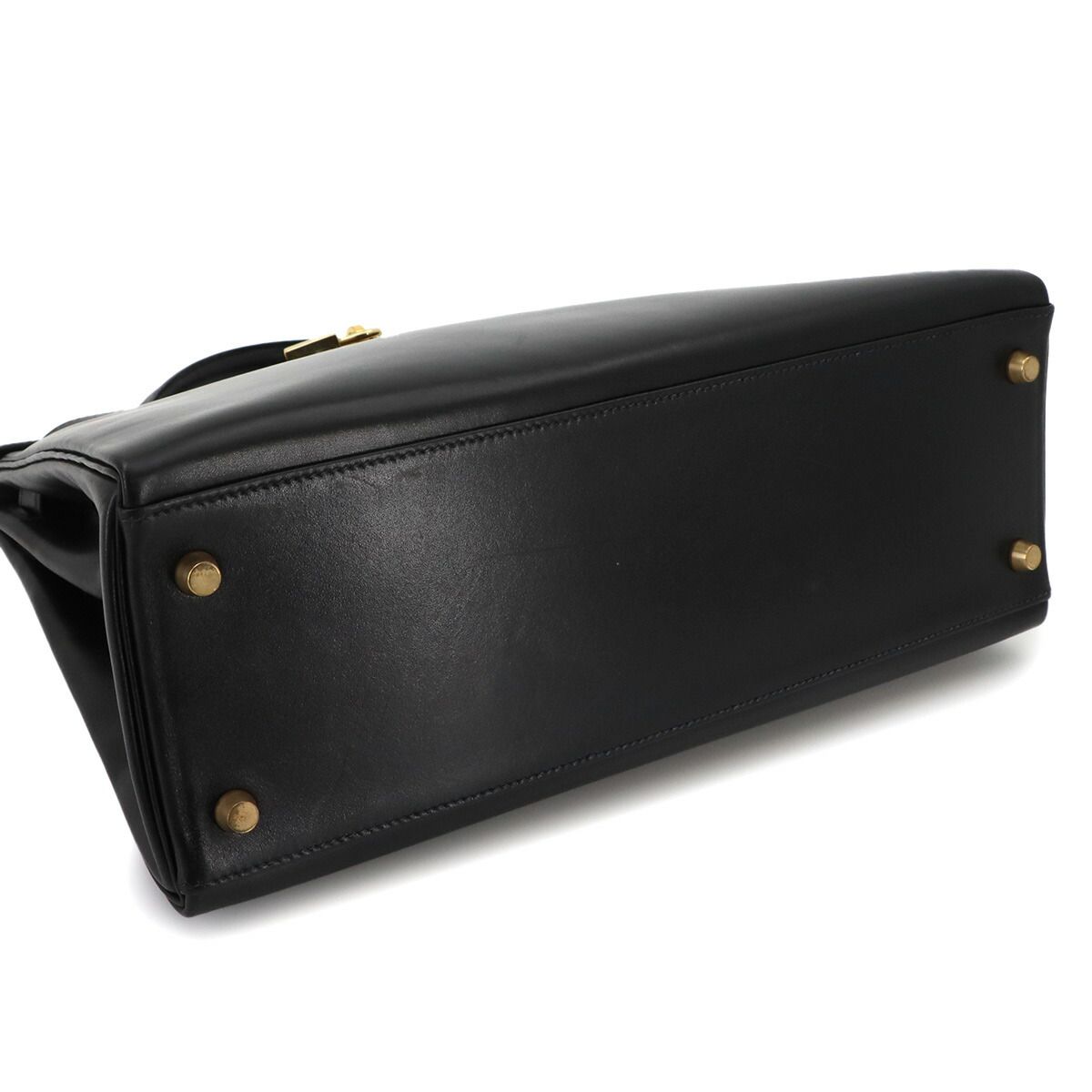 Hermes Kelly 32 Box Calf Black 2-Way Hand Bag Retourne Vintage — view 5