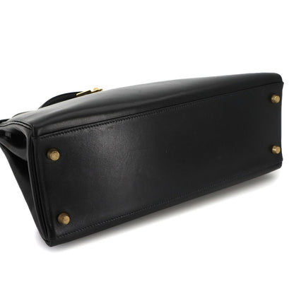 Hermes Kelly 32 Box Calf Black 2-Way Hand Bag Retourne Vintage — view 5
