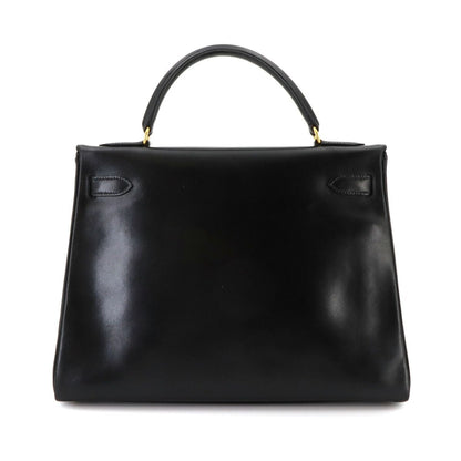 Hermes Kelly 32 Box Calf Black 2-Way Hand Bag Retourne Vintage — view 3