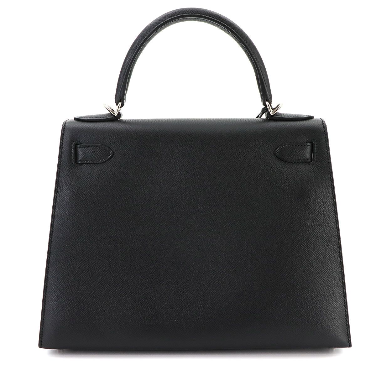 Hermes Kelly 28 Epsom Black 2-Way Bag Sellier Silver — view 2