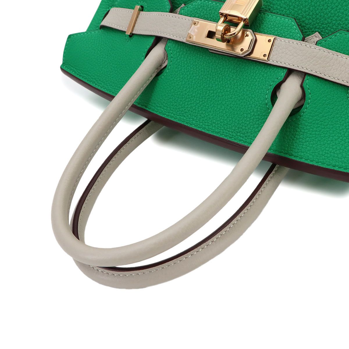 Hermes Birkin 30 Personal Togo Mint Gris Perle Hand Bag Gold — view 5