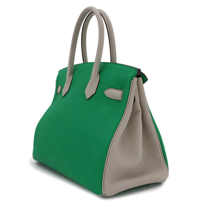 Hermes Birkin 30 Personal Togo Mint Gris Perle Hand Bag Gold — view 3