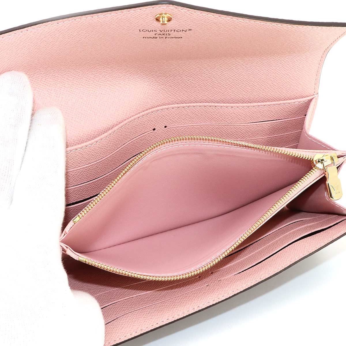 Louis Vuitton Exhibition Monogram Portefeuille Sarah Bifold Wallet Rose Valley — view 7