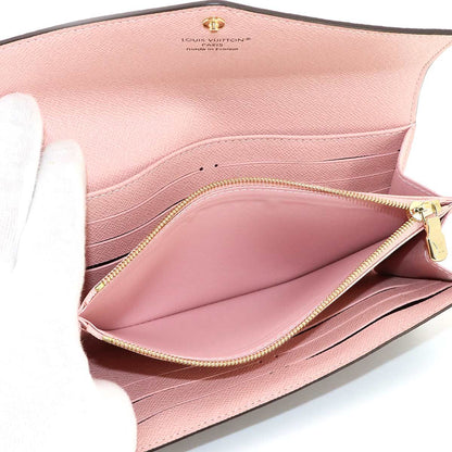 Louis Vuitton Exhibition Monogram Portefeuille Sarah Bifold Wallet Rose Valley — view 7