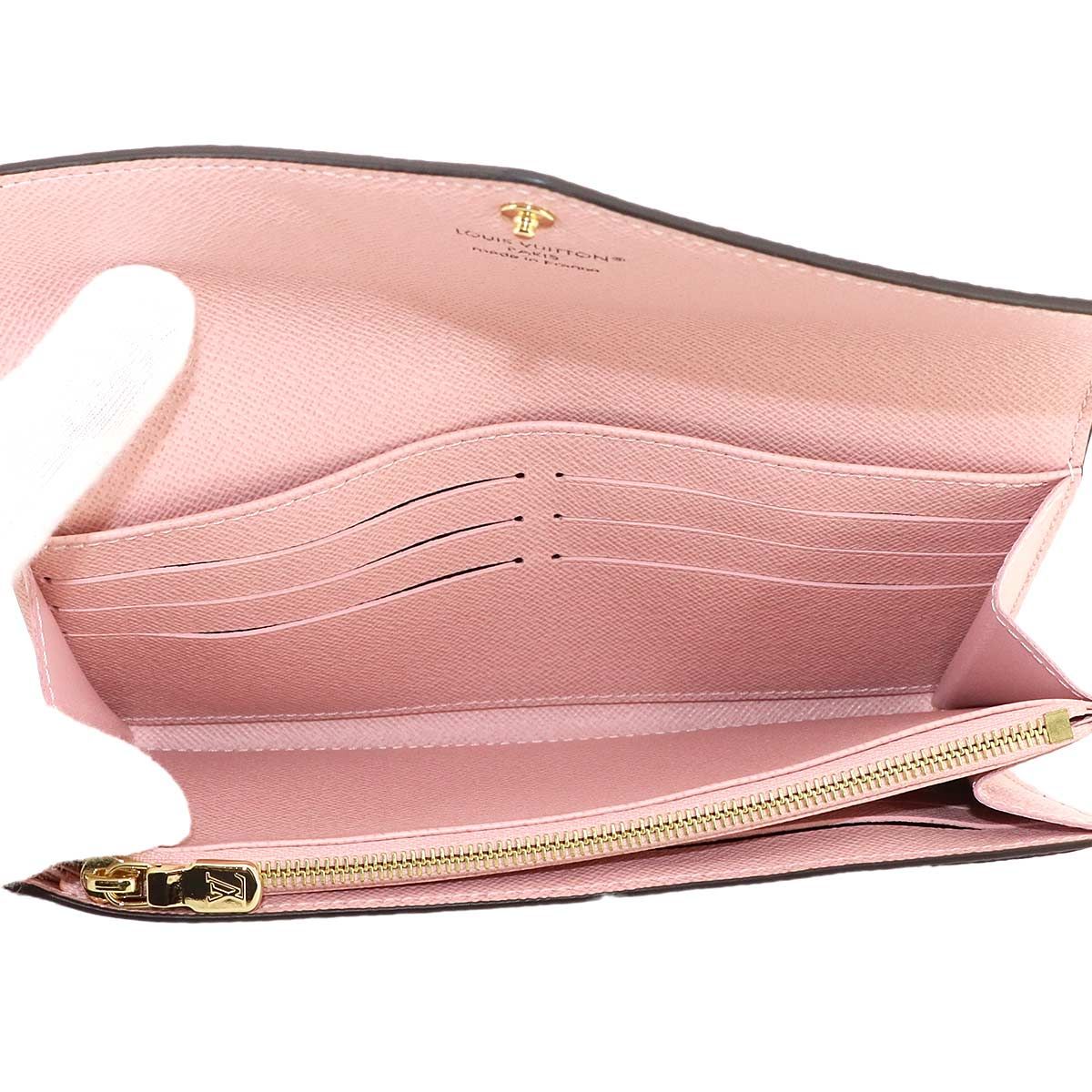 Louis Vuitton Exhibition Monogram Portefeuille Sarah Bifold Wallet Rose Valley — view 6