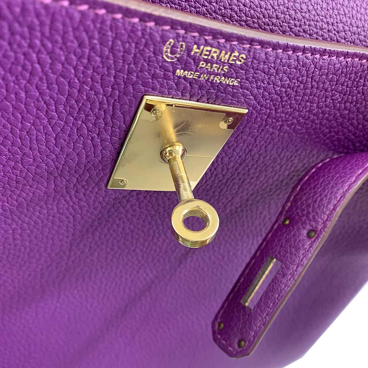 Hermes Kelly 28 Personal Togo Anemone Etain 2-Way Bag Retourne — view 9
